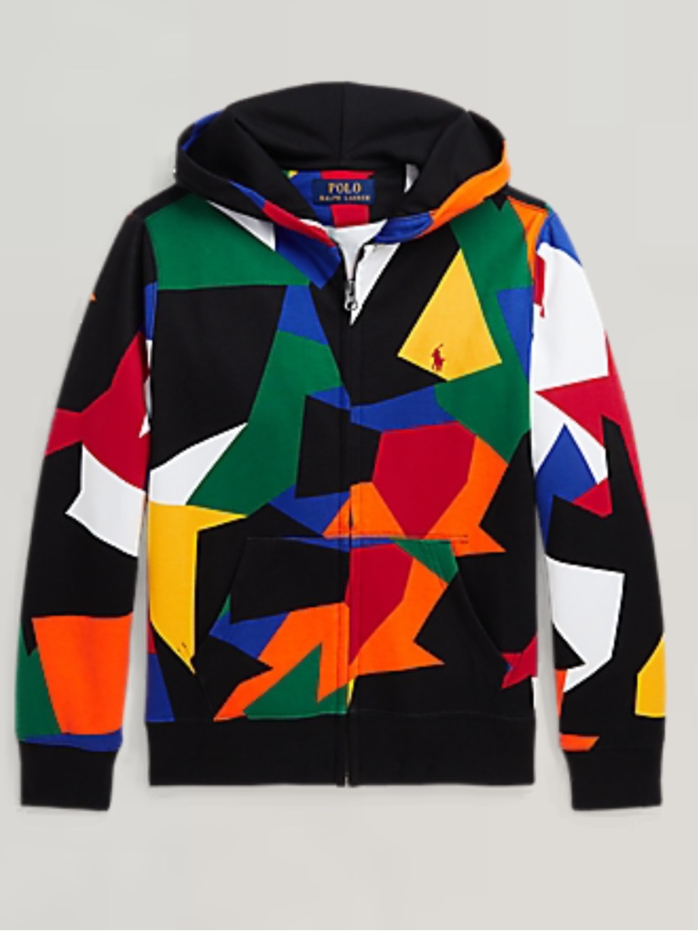 Polo by Ralph Lauren Boys Multi-Color Abstract Print double knit full zip Hoodie